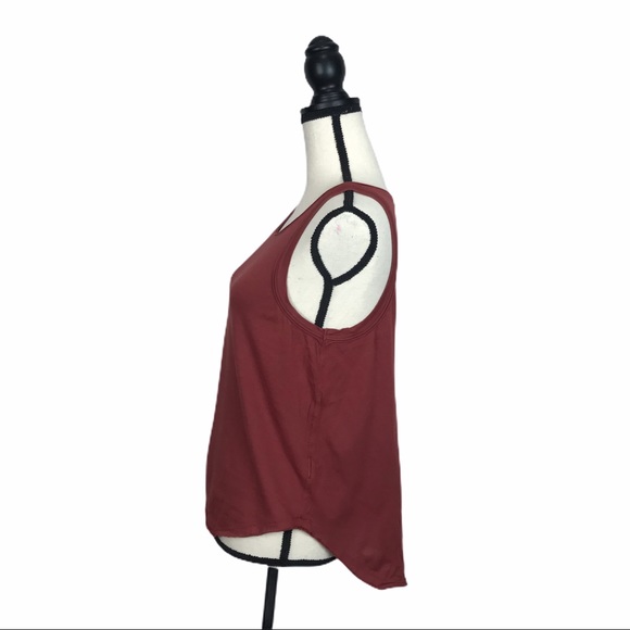 We The Free People Maroon Cotton Hi low Tank Top - Picture 4 of 6
